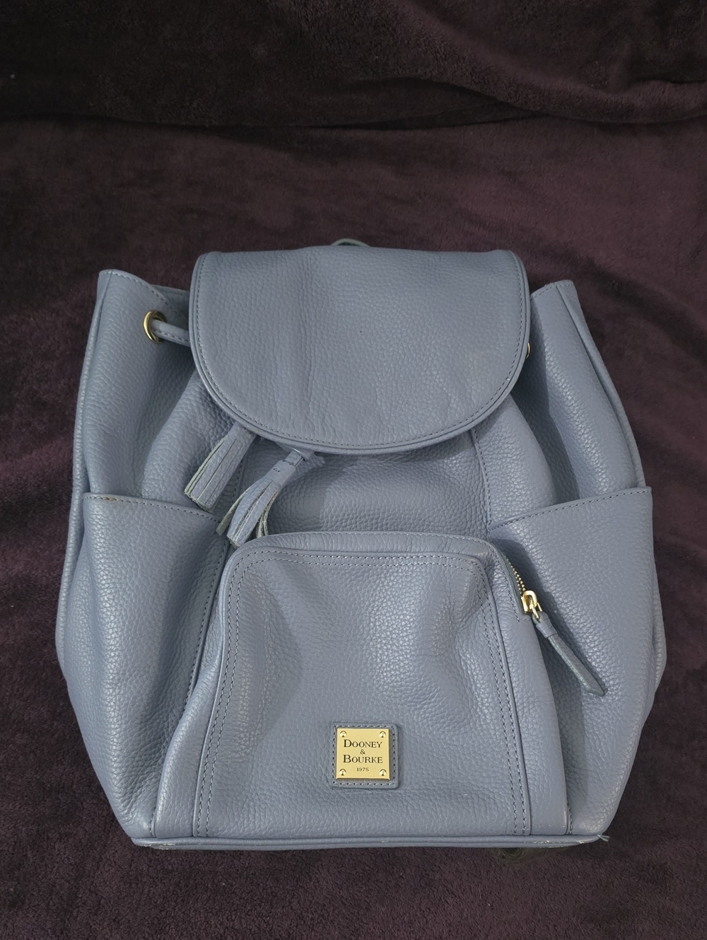 Dooney & Bourke Light Blue Pebbled Leather Backpack